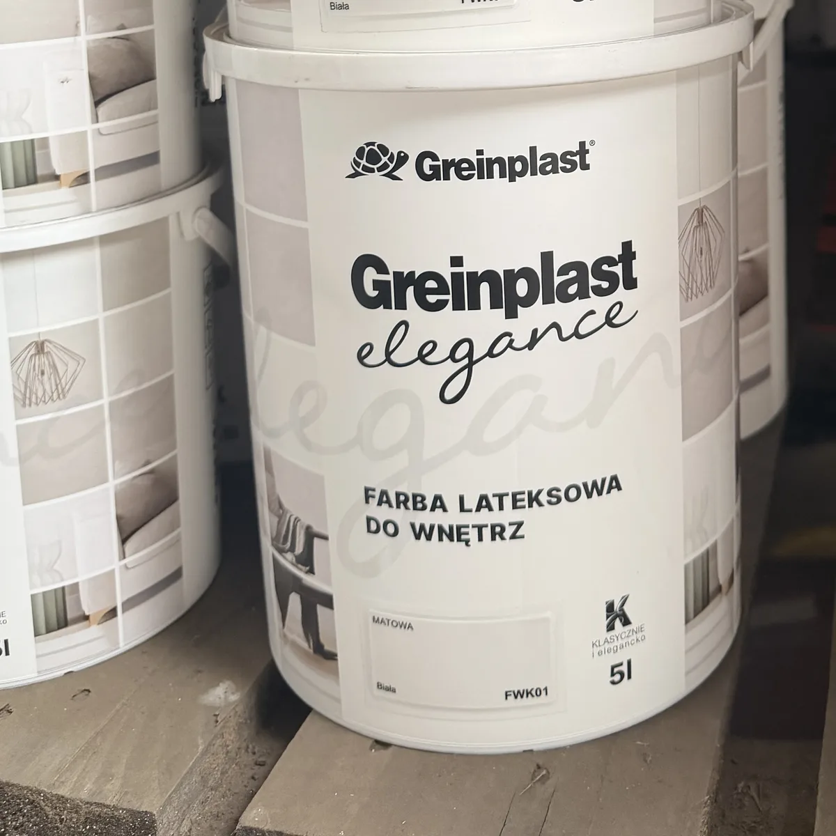 Wiadro 5 l farby lateksowej do wnętrz Greinplast Elegance w magazynie hurtowni Szach-Mat w Kłobucku